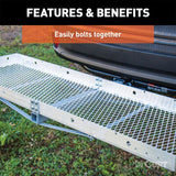 CURT 60IN. X 20IN. ALUMINUM TRAY-STYLE CARGO CARRIER (FOLDING 2IN. SHANK; 500 LBS.) - 18100