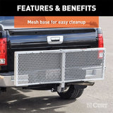 CURT 60IN. X 20IN. ALUMINUM TRAY-STYLE CARGO CARRIER (FOLDING 2IN. SHANK; 500 LBS.) - 18100