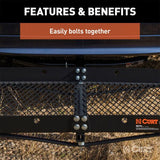 CURT 48IN. X 20IN. BLACK STEEL TRAY CARGO CARRIER (1-1/4IN.; 2IN. ADAPTER; 300 LBS.) - 18110