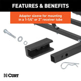 CURT 48IN. X 20IN. BLACK STEEL BASKET CARGO CARRIER (1-1/4IN.; 2IN. ADAPTER; 500 LBS.) - 18145