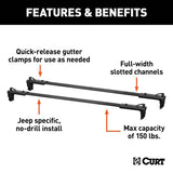 CURT Jeep Roof Rack Crossbars for 18-24 Wrangler JL, 20-24 Gladiator (2-Pack) - 18122