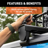 CURT Jeep Roof Rack Crossbars for 18-24 Wrangler JL, 20-24 Gladiator (2-Pack) - 18122