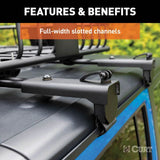 CURT Jeep Roof Rack Crossbars for 18-24 Wrangler JL, 20-24 Gladiator (2-Pack) - 18122