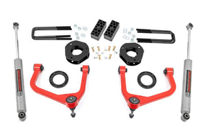 Rough Country 3.5 Inch Lift Kit - Strut Spacer/N3 Shocks/Red UCAs - 19-24 Silverado 1500 - 29531RED