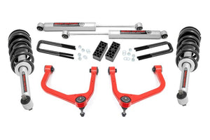 Rough Country 3.5 Inch Lift Kit - N3 Struts/N3 Shocks/Red UCAs - 19-24 Silverado 1500 - 29532RED