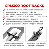 Go Rhino SRM300 40" Long x 40" Wide Flat Platform Roof Rack - 5933040T