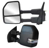 Tow Mirrors for 2017–2020 Ford F-250 F-350 F-450 F-550 Super Duty | Power Heated Turn Signal Temp Sensor Clearance Lights Pair