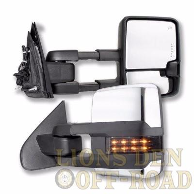 2007-2013 New Style Chevy Silverado & GMC Sierra 1500/2500/3500 Tow Mirrors (Black or Chrome)