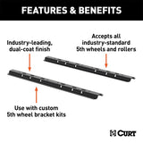 CURT UNIVERSAL 5TH WHEEL BASE RAILS, 25K (GLOSS BLACK) - 16104