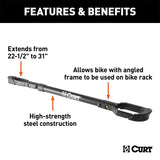 CURT 22-1/2IN. TO 31IN. ADJUSTABLE BIKE ADAPTER BEAM FOR ANGLED FRAMES - 18016
