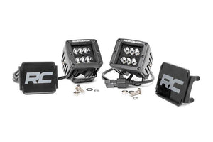 ROUGH COUNTRY 2" BLACK SERIES CREE LED SQUARE LIGHTS (PAIR) - 70903BL