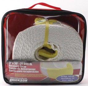 ERICKSON 3"X30' 27,000 LB RECOVERY STRAP BULK W/ CARRY BAG