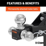 CURT ADJUSTABLE TRI-BALL MOUNT (2IN. SHANK; 1-7/8IN.; 2IN./2-5/16IN. BALLS) - 45799