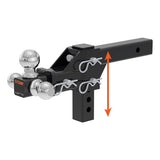 CURT ADJUSTABLE TRI-BALL MOUNT (2IN. SHANK; 1-7/8IN.; 2IN./2-5/16IN. BALLS) - 45799