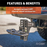 CURT ADJUSTABLE CHANNEL MOUNT WITH DUAL BALL (2IN. SHANK; 14;000 LBS.; 6IN. DROP) - 45900