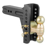 CURT ADJUSTABLE CHANNEL MOUNT WITH DUAL BALL (2-1/2IN. SHANK; 20;000 LBS.; 6IN. DROP) - 45902