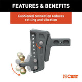 CURT REBELLION XD ADJUSTABLE CUSHION HITCH (2-1/2IN. SHANK; 2IN & 2-5/16IN. BALLS; 20K - 45955