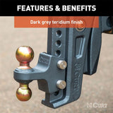 CURT REBELLION XD ADJUSTABLE CUSHION HITCH (2-1/2IN. SHANK; 2IN & 2-5/16IN. BALLS; 20K - 45955