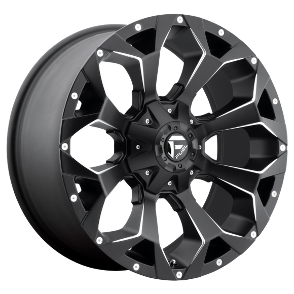 FUEL ASSAULT D546 1PC 18X9 8X6.5 MATTE BLACK & MILLED 20MM - D54618908257