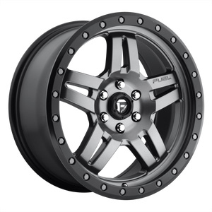 FUEL ANZA D558 1PC 18X9 8X6.5 GUN METAL & BLACK 01MM - D55818908250