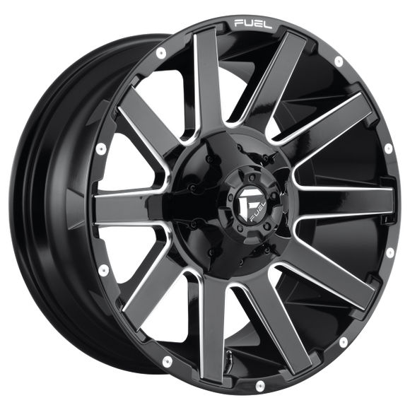 FUEL CONTRA D615 1PC 20X9 6X135/6X139.7 GLOSS BLACK & MILLED 02MM - D61520909849