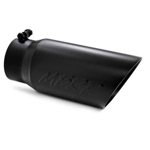 MBRP T5053BLK TIP | 5" O.D. DUAL WALL ANGLED 4" INLET 12" LENGTH BLACK COATED - T304