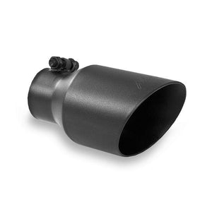MBRP T5123BLK TIP | 4" O.D. DUAL WALL ANGLED 2.5" INLET 8" LENGTH BLACK COATED - T304
