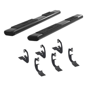 ARIES 6" OVAL BLACK RUNNING BOARDS w/BRACKETS | 2007-2018 CHEVY/GMC 1500/2500/3500 DBL/EXT CAB - 4445001