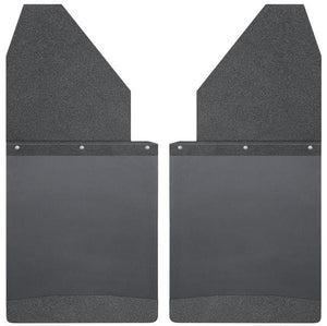 HUSKY KICK BACK MUD FLAPS 14" WIDE - BLACK TOP AND BLACK WEIGHT