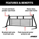 Aries Automotive 111002 - Headache Rack - (Semi-Gloss Black) - 2015-2020 Ford F150 - 111002