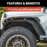 ARIES FRONT AND REAR INNER FENDER LINERS - 2018-2021 WRANGLER JL
