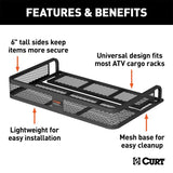CURT 41IN. X 26IN. BLACK STEEL UNIVERSAL ATV CARGO CARRIER - 18101