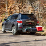 CURT 60IN. X 20IN. BLACK STEEL TRAY CARGO CARRIER (FOLDING 2IN. SHANK; 500 LBS.) - 18109