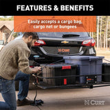 CURT 60IN. X 20IN. BLACK STEEL BASKET CARGO CARRIER (FIXED 2IN. SHANK; 500 LBS.) - 18150