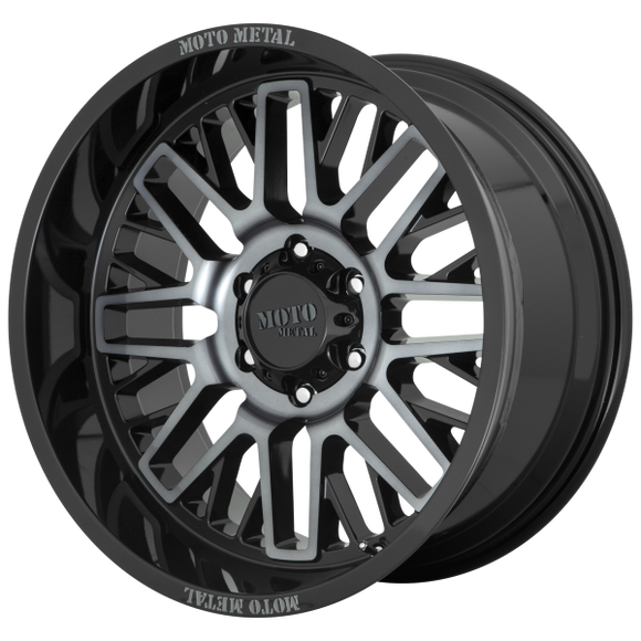 MOTO METAL MO802 20X10 6X139.7 GLOSS-BLK-MACHINED GREY TINT -18MM - MO80221068418N