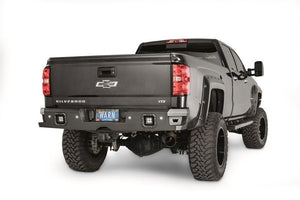 WARN ASCENT REAR BUMPER w/DUAL LIGHT CUTOUTS TEXTURED BLACK STEEL | 2014-2018 CHEVY/GMC